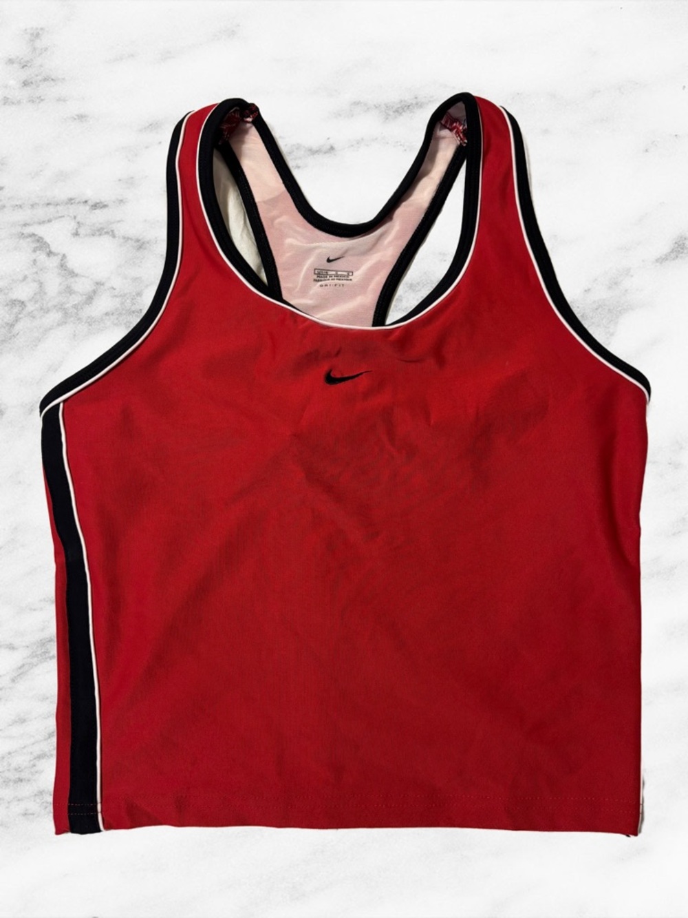 Nike Red Racerback Tank with Black and White Piping